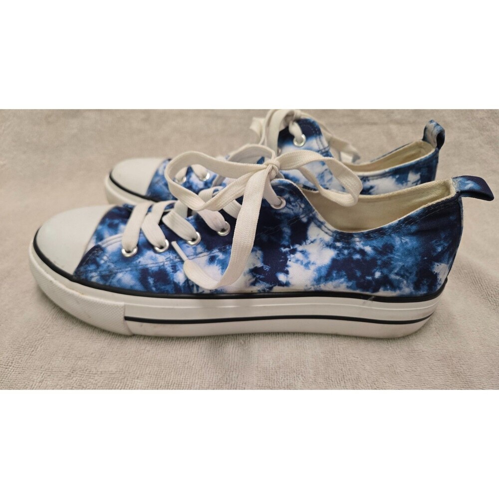 Tory Burch Womens Canvas Sneakers Blue Size 10